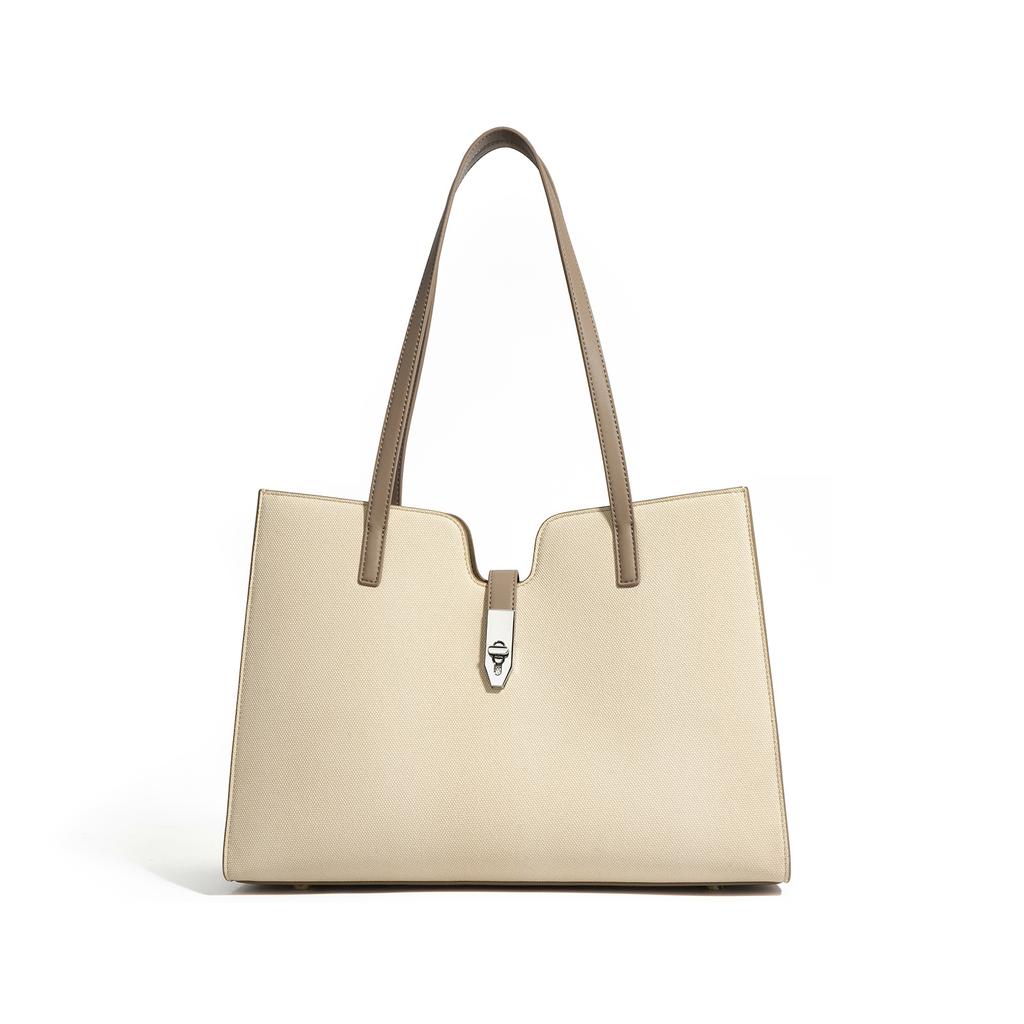 New Square Large-capacity Tote Bag, Simple Commuting Versatile Single Shoulder Handbag, Wide Shoulder Strap.