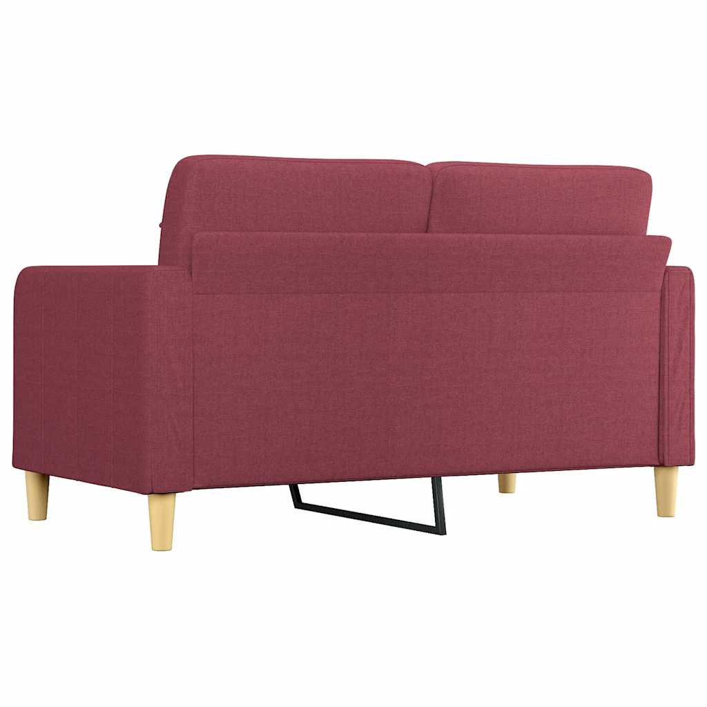2 Seater Sofa Burgundy 140 Cm Fabric