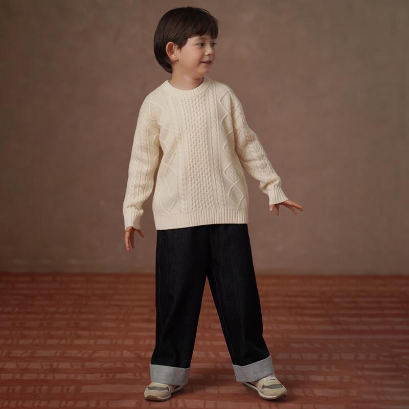 Hacikis Kids' Fleece-Lined Loose Straight-Leg Denim Jeans