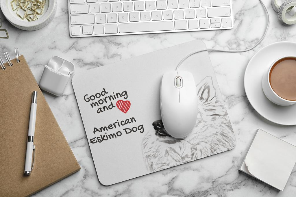 American Eskimo Dog, American Spitz - mouse pad with print, personalized dog-themed mouse pad, unique gadget for an office worker by Art-Dog brand