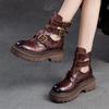 Römische Gladiator-Sandalen aus echtem Leder mit dicker Sohle, vielseitige modische Damenschuhe