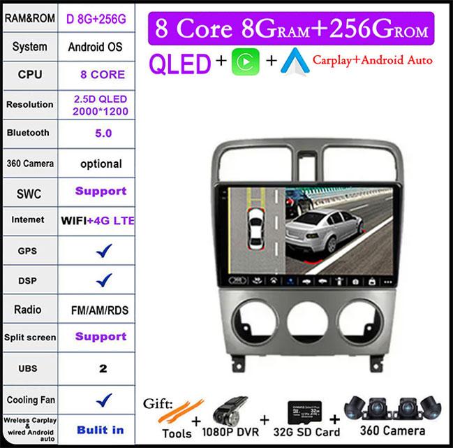 Android 14 For Subaru Forester SG 2002 - 2008 Car Player Autoradio Radio GPS TV Multimedia Carplay Lettore Vehicle Navigation