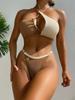 Asymmetric Thong Bikini Set 2025 Female Patchwork Brazilian Push Up Swimsuit Women Swimwear Bandage Bathing Suit