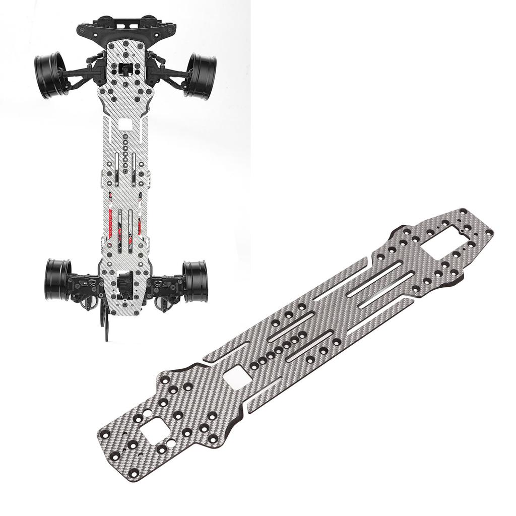 Carbon   RC Drift Car Chassis High Traction Upgrade RC Car Chassis with Battery Mount Plate for 3 RACING D5S 1Celsius10