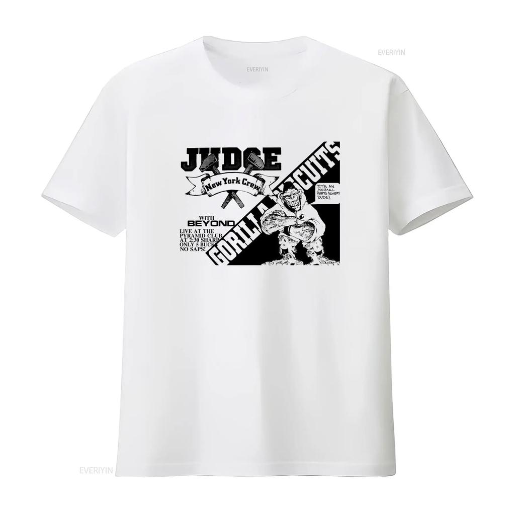 Vintage Judge Gorilla Biscuits New York Crew Flyer T shirt Animal Rights Knight Design vintage Washed Soft Comfortable graphic