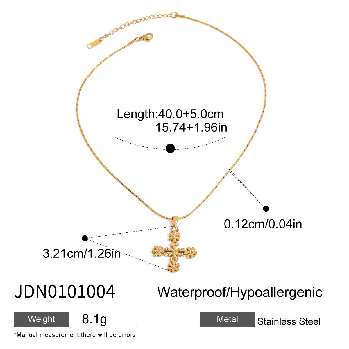 Jiedin European and American Titanium Steel Necklace Accessories Cross Clavicle Chain Jewelry Stainless Steel Jewelry