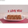 Kerzenstecker "I LOVE YOU", klassisch rot, 2x7,7cm, 8 Buchstaben,