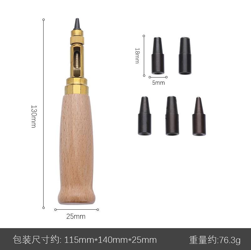 Adjustable Interchangeable Head Leather Belt Hole Punch Tool Kit with Hollow Punch for DIY Leather Craft Tools