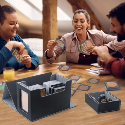 AWESOPAL Deck Case/Trading Card Case | New! Upgraded with Magnetic Holder | Display Window & Dice Tray | Holds 200 Double-Sleeved Cards | Fits 3" X 4