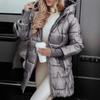 Parkas Coat Women Cotton Padded Jacket Hooded Outerwear Winter Thick Warm Pockets Zipper Puffer Windproof Mid Length Overcoat