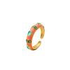 Hot-selling rings, polka dot enamel color open rings, retro color matching design, bohemian jewelry accessories