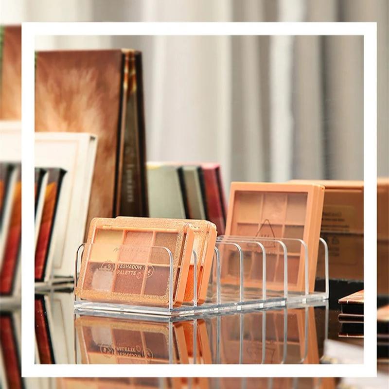 2PCS 7-Compartment Makeup Organizer Desktop Eye Shadow Palette Display Box Makeup Blush Cosmetics Shelf Make Up Tools Storage Holder