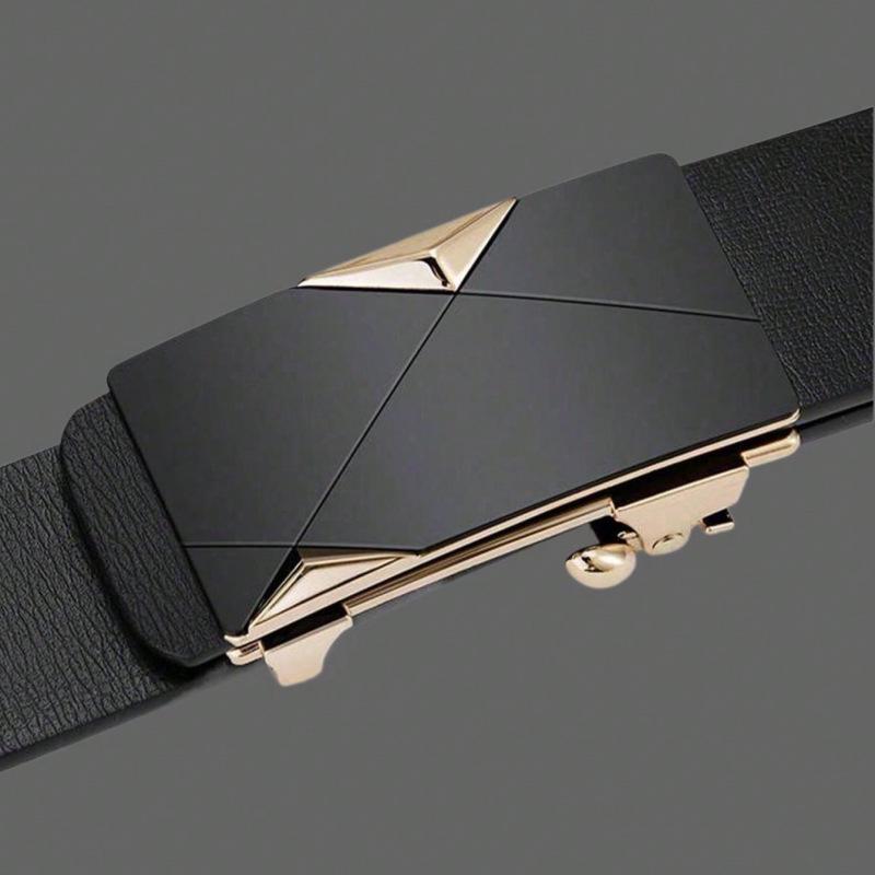 2025 Men's Fashion Leather Belt - Toothless Automatic Buckle, Trendy & Versatile for Casual & Business Wear