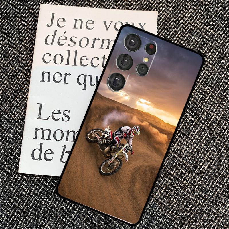 Moto Cross Motorcycle Sports Cover For Samsung Galaxy S24 Ultra S22 S23 Plus S20 S21 FE S8 S9 S10 Note 10 20 Ultra Case