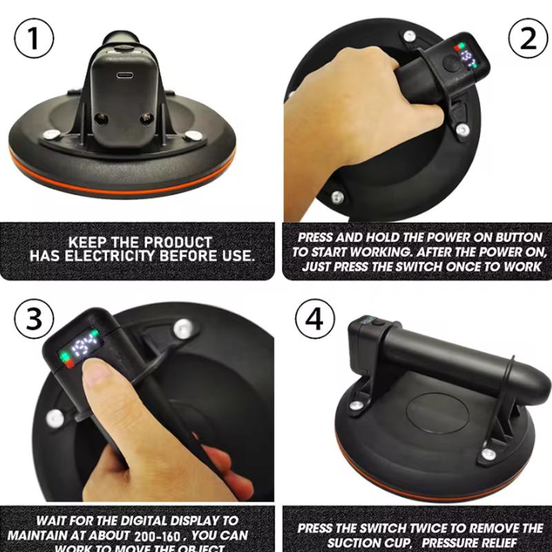 Electric vacuum suction cup.Heavy duty vacuum sucker bearing 200KG.Elevator granite tile glass manual lift power