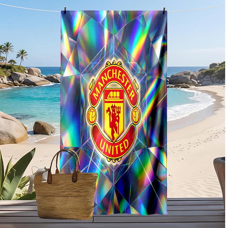 Manchester United Printed Beach Towel Quick Dry Soft TowelPortable Large Rectangular Beach Blanket for Travel Swimming Pool