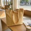 Fresh Plaid Pattern Shoulder Bag Comfortable Lightweight Shopping Bag Casual Large Capacity Tote for Women Daily Use Accessory