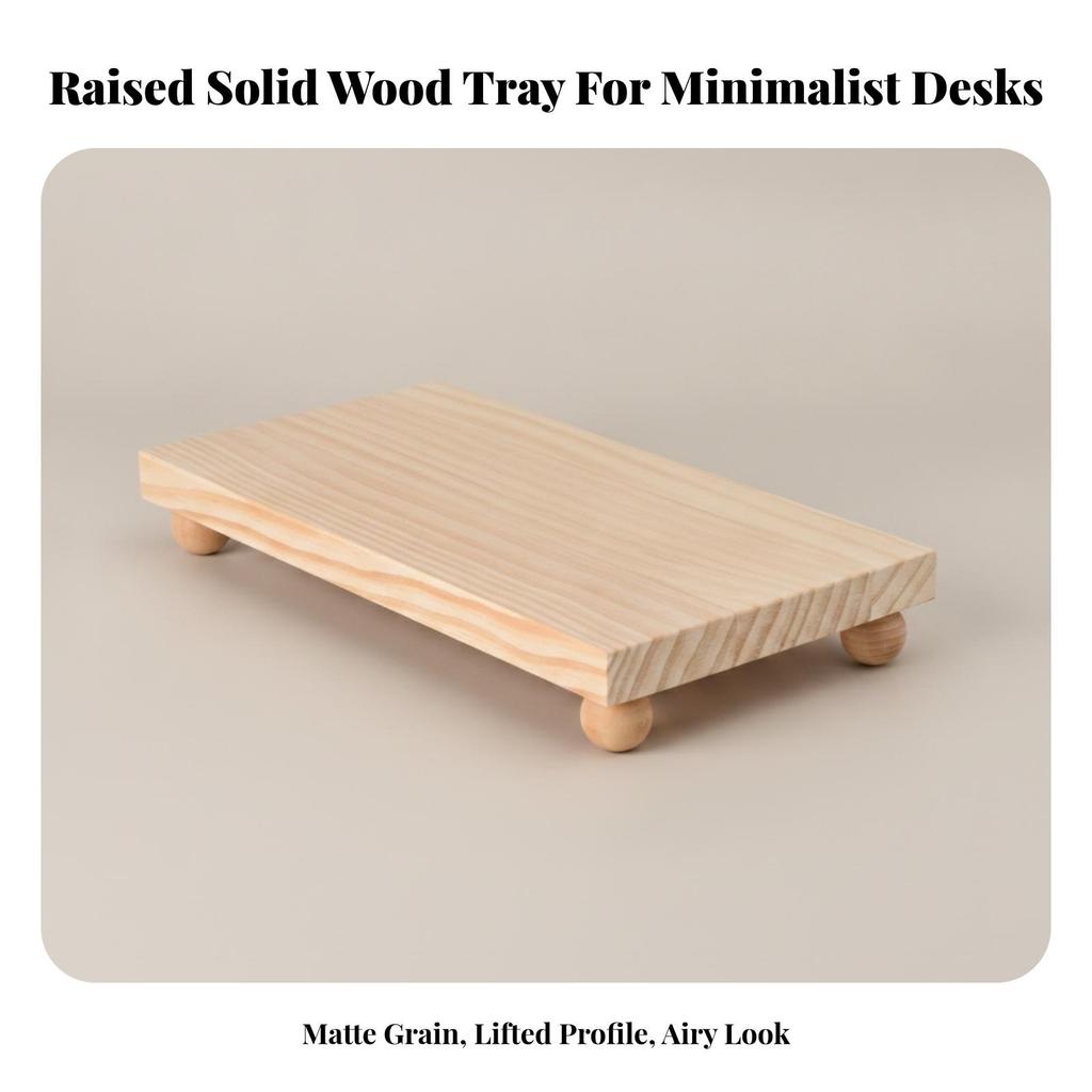 Wooden Tray with Feet Minimalist Decor Smooth for Vanity