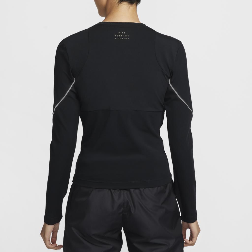 Nike Dri-Fit Running Division Casual Comfortable Versatile Long Sleeve Fitness Top Women tops Black FV6419-010