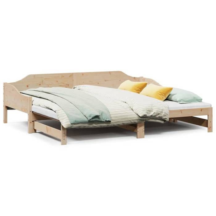 VidaXL Daybed with Trundle Bed 80x200 Cm Solid Pine Wood, Sofa Bed, Guest Bed, Wooden Daybed, Bed of 850902
