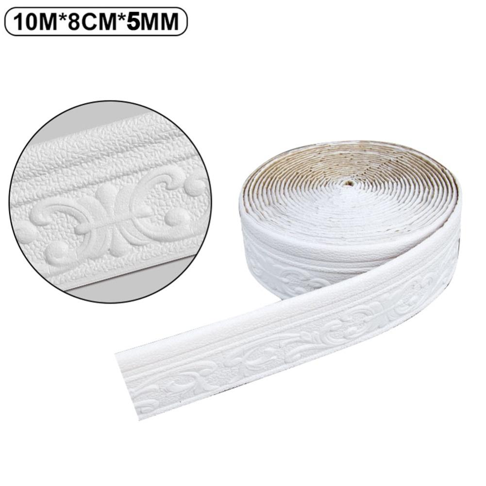 10M 3D Wall Trim Line Skirting Border Self-Adhesive Waterproof Baseboard Wall Sticker For Living Room Home Decoration