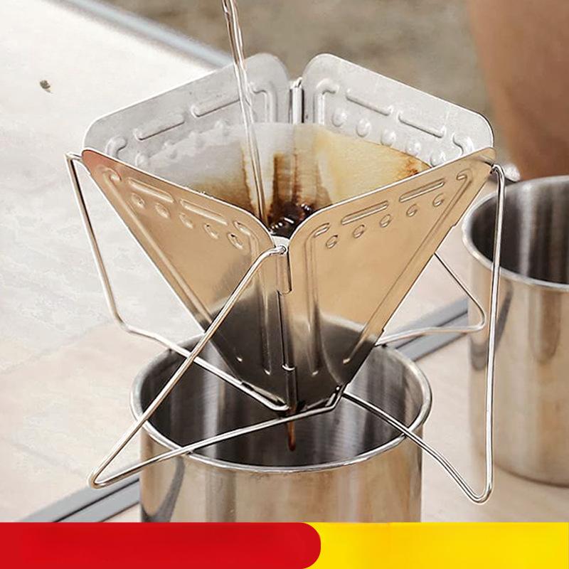 304 stainless steel coffee drip rack outdoor camping portable filter cup foldable filter mini handwash accessories