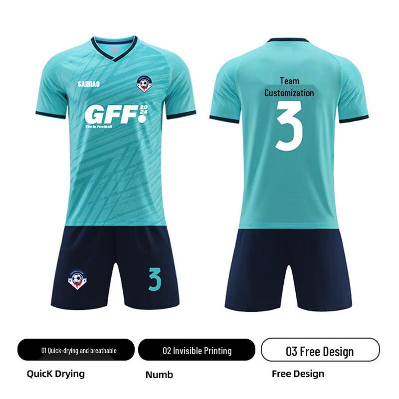 Unisex Quick-Dry Breathable Short Sleeve Football Jersey M