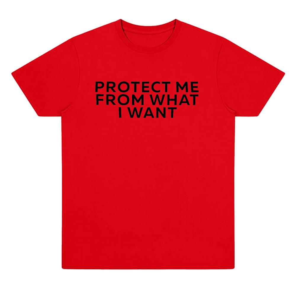 

Rosalia Berghain Cotton Tee Rosalía Protect Me From What I Want T Shirts Letters Print Women Men T Shirts Summer Top Y2K Fashion XXL красный