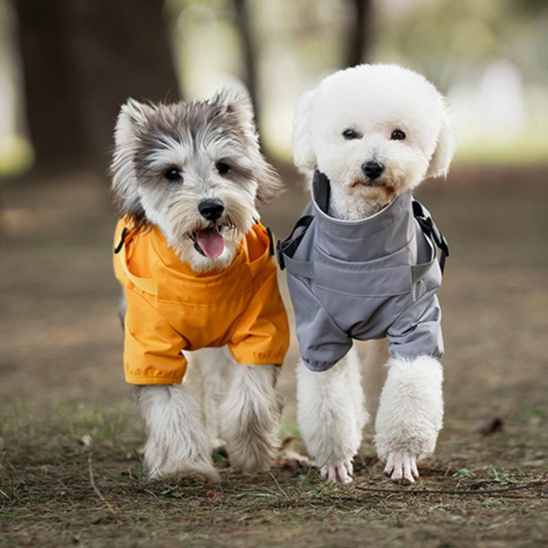 Waterproof Dog Raincoat Jacket with Harness Safety Reflective Dog Raincoat for Small Dogs Pet Outdoor Jackets for Jungle Camping