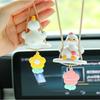 Cute Anime Car Accessory Swing Duck Pendant Auto Rearview Mirror Ornaments Birthday Gift Couple Accessories