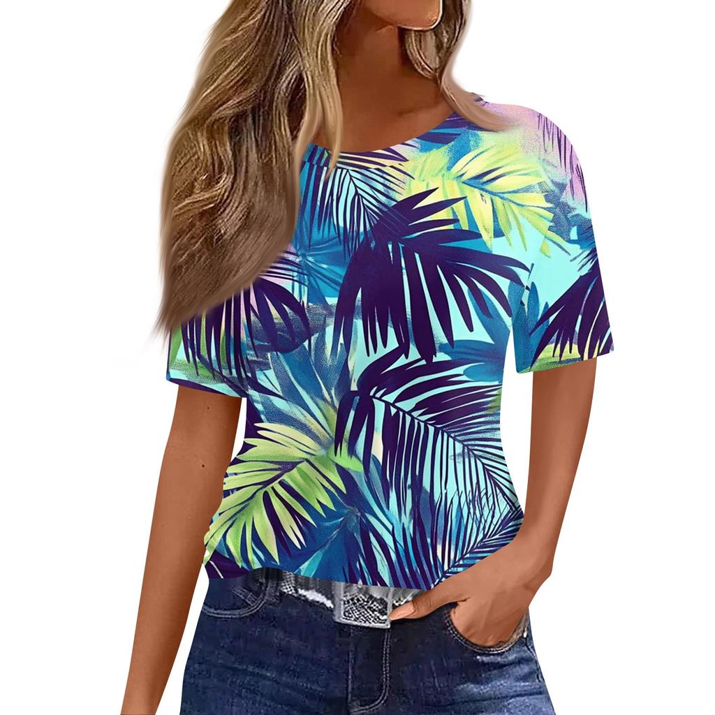 Modisches, lässiges Pullover-Oberteil mit kurzen Ärmeln und Rundhalsausschnitt für Damen