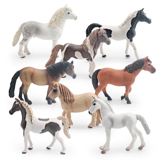 PVC Simulation Horse Figurine Miniature Pony Stallion Mare Sculpture Educational Toy Farm Animal Model Decoration Ornament