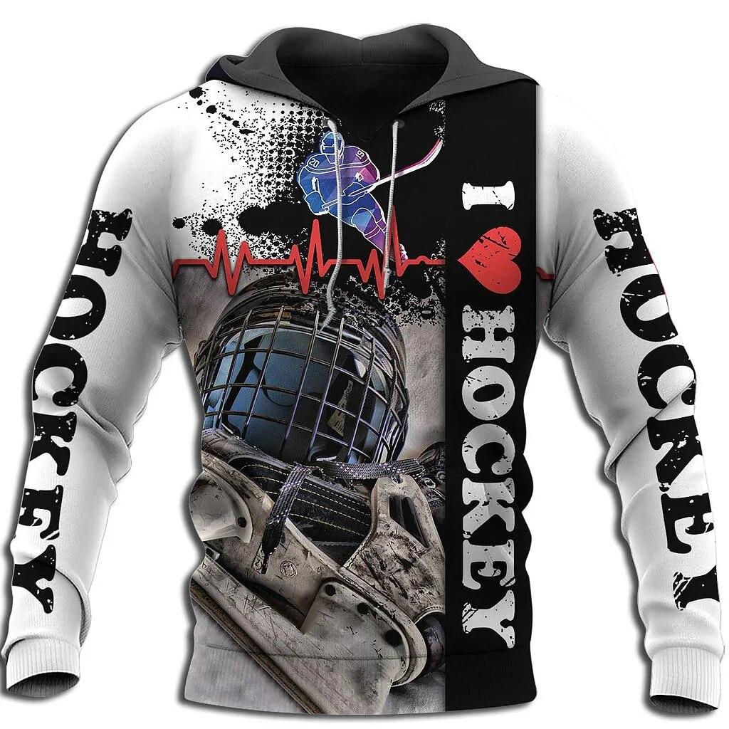 

I Love Hockey 3D Full Printed Zipper Hoodies Men and Women Autumn Winter Fashion Casual Jacket