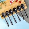 80-Pack Disposable Black Long Handle Spoons