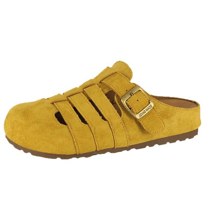 2025 height increase outer wear Roman style women's shoes summer hollow breathable bag head soft sole semi-drag cool slippers Birken slippers