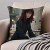 Actress EEmma Stone Cushion Cover Pillowcase Antidustmite Invisible Zipper Short Plush Sofa Cushion