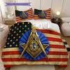 Freedom Faith Unity Bedding (1 * Duvet Cover + 2 * Pillowcase, Without Core) 2D Flat Duvet Cover and Pillowcase Soft and Comfortable Bedding Set