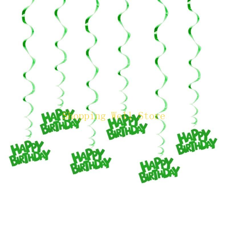 KX4B Birthday Celebration Spirals Hanging Decoration For Indoor And Outdoors Parties