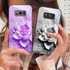 Blooming Blue Flowers For Samsung S25 S25 Edge S25Ultra S8 9 S10 20 U Ltra S21 Pro 22 Plus S23 FE S24 Ultra Glass Phone Case