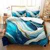 Luxury Colored Marble Bedding Set Romantic Velvety Wightness Minimalist Duvet Cover Set Twin Queen King Size for Birthday Gift