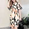 ZANZEA Women Summer Round Neck Short Sleeve Casual Print Dress