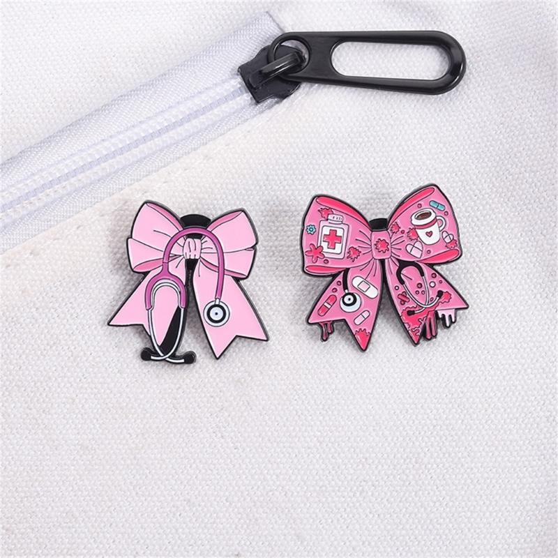 Charming Nurse Doctor Badge Pin Cartoon Wellness Tool Design Strong Metal Brooch Accessory For Uniforms Apparel
