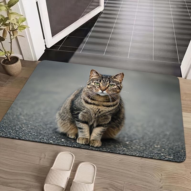 Cartoon furry cute cat animals, game carpet, non-slip washable floor mat