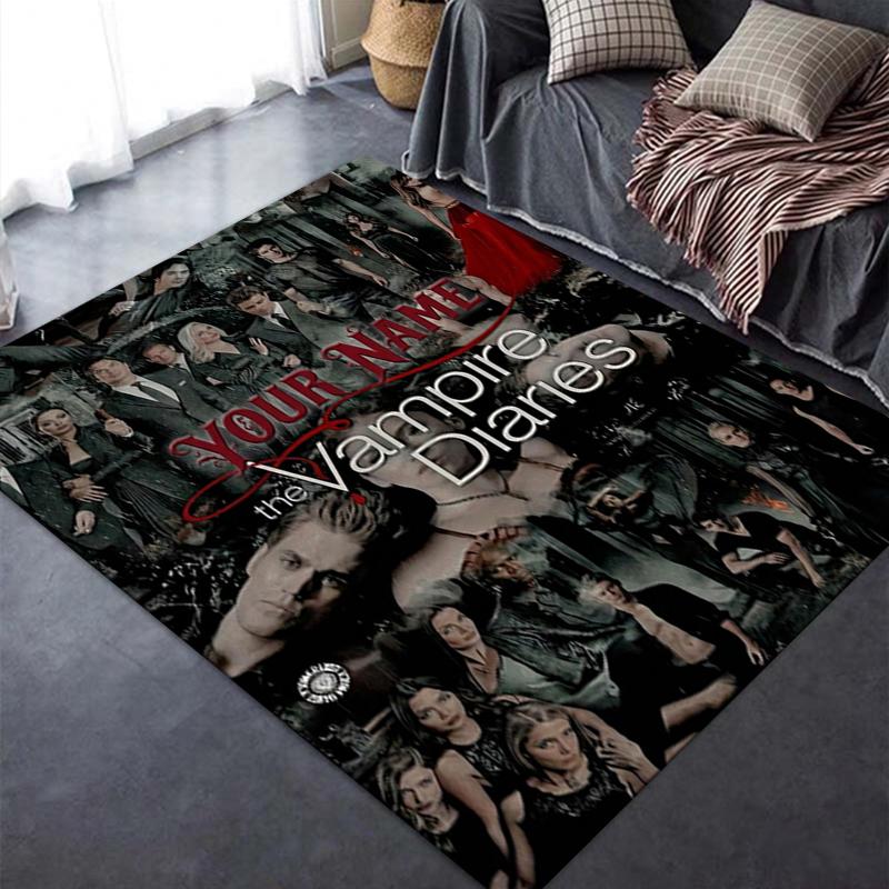 Custom Name Vampire Diaries Carpet Rug for Living Room Bedroom Home Sofa Decoration,Kids play Non-slip Floor Mat