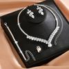 Beautiful Wedding Dress Accessories Dinner Jewelry Exquisite Bridal Water Diamond Jewelry Necklace Earrings Bracelet Set Women