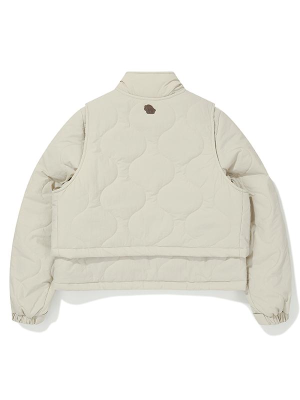 Bibissieoseu W Primaloft Convertible Quilted Jacket_Cream