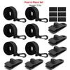 1/6Sets Black&Blue Reel Attachment Kit Windproof Solar Cover Attachment Kit Straps