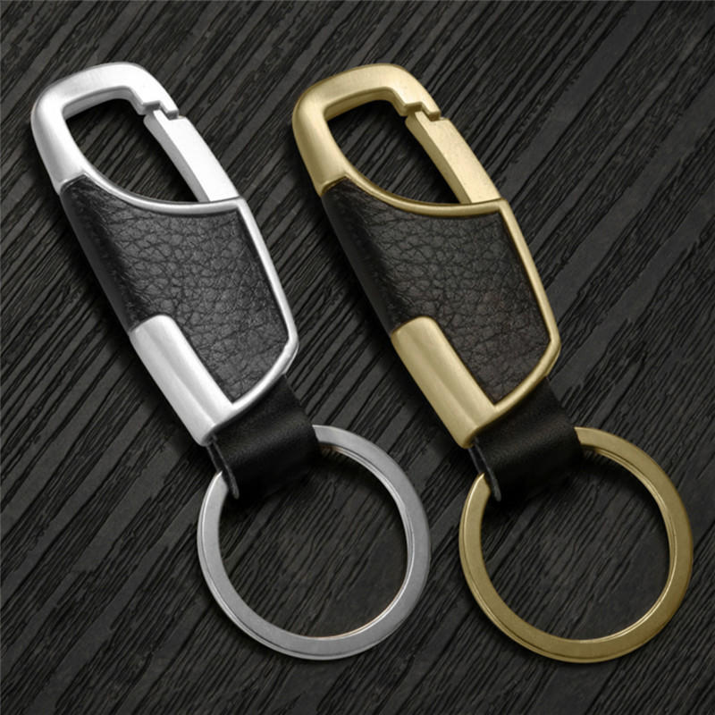 

New Men Creative Metal Leather Key Chain Ring Keyfob Car Keyring Keychain Gift One Size срібний
