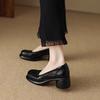 Female retro style spring and autumn new soft leather round head light waterproof 2025 fashion heel thick platform platform platform platform sing