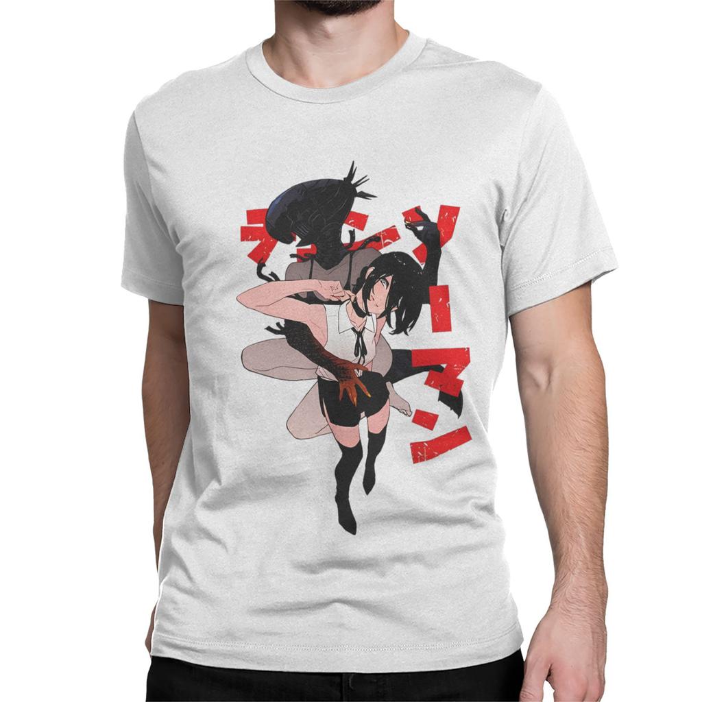 Chainsaw Man Reze T-Shirts Men Women Anime Manga Funny 100% Cotton Tee Shirt O Neck Short Sleeve T Shirts Party Clothes